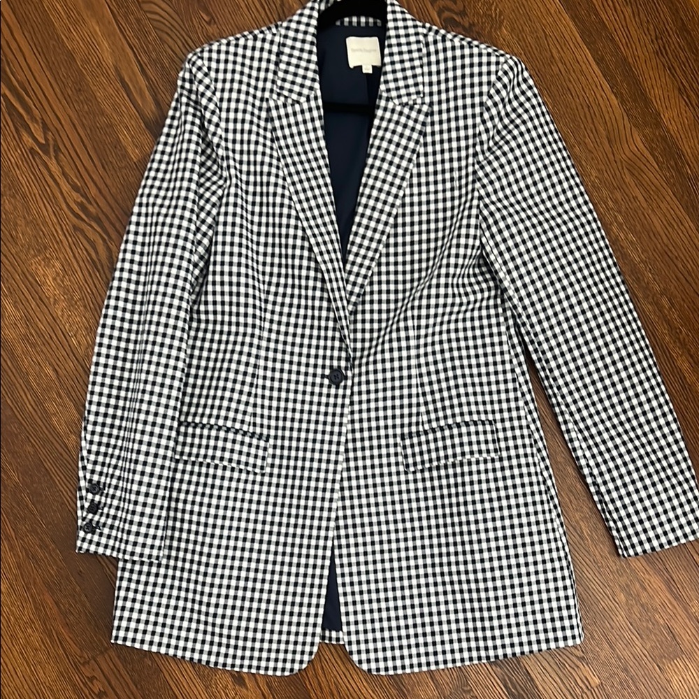 Favorite Daughter Blue and White Sport Coat with Bold Pattern